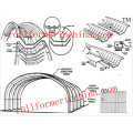 Máquina de la máquina de la junta de tornillo formador de la máquina de formación de cinection Ultimate Máquina de acero glaseado de acero glaseado 0.8-1.5 mm 252.16 mm min. 3 m